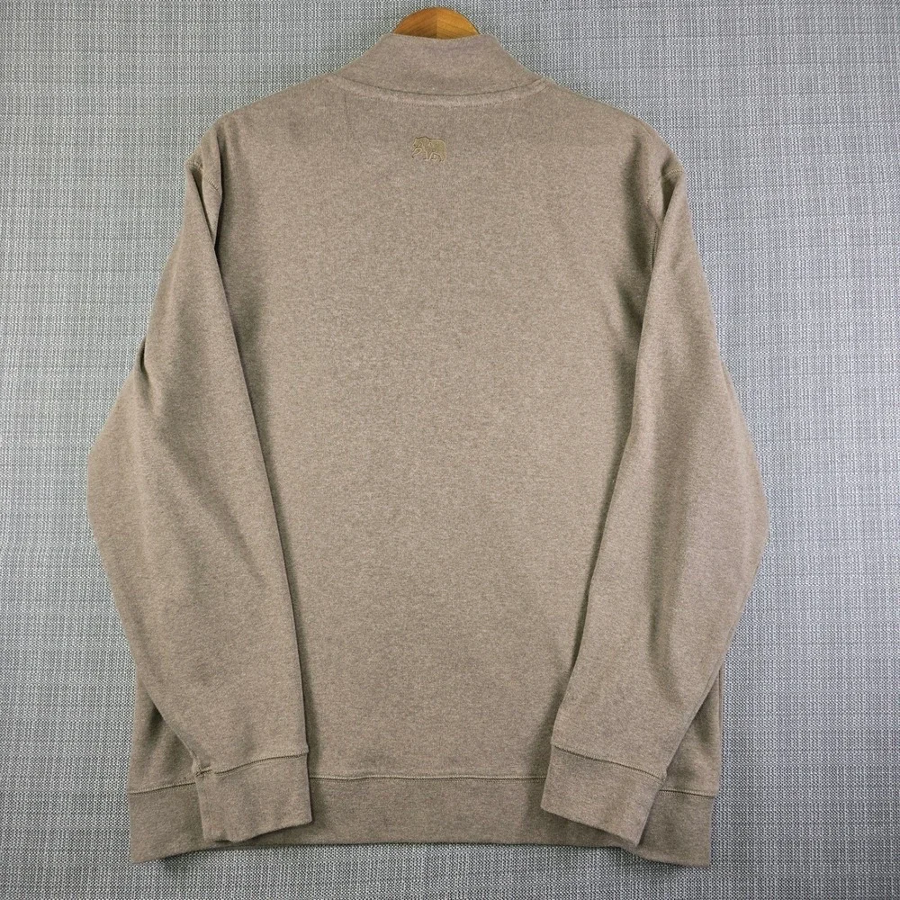 The Normal Brand 4‑Button Mock Neck Pullover Men's XL Brown Bear Logo Rugged